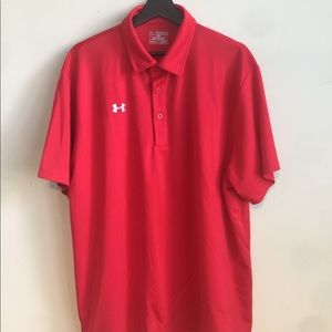 Red under armor polo
